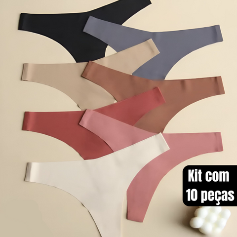Kit Calcinhas Fio Dental Sem Costura Rario10 – Corte a Laser | Forro 100% Algodão | P ao GG