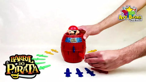 Jogo Pula Pirata 3 Tamanhos Art Brinks Barril Pirata Jogo Divertido Brinquedo de Mesa Familia