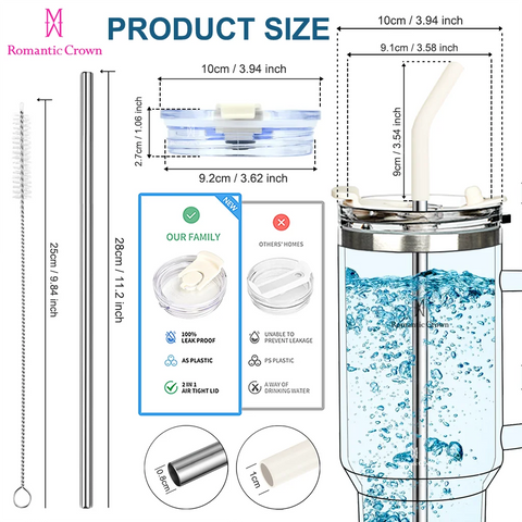 Copo Térmico Inox 1200ml com Tampa e Canudo | Produto Nacional
