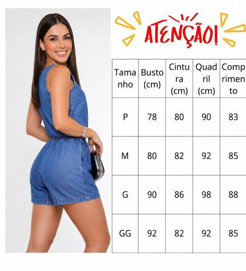 Macaquito Feminino Jeans Tencel com Botões na Frente Rario10 – Premium, Sustentável e Estiloso | P ao 2G