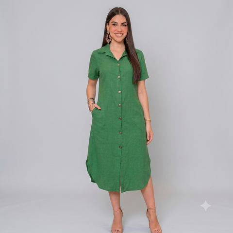 Vestido Midi Chemise com Bolso | Casual e Social