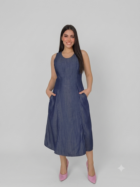 Vestido Mídi Tencel Jeans Rario10 – Leve, Fluido e Sofisticado | M ao EXG