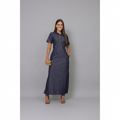 Vestido Longo Jeans Rario10 – Modelagem Perfeita com Bolso | Do 38 ao 46