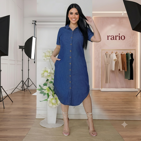 Vestido Jeans Chamise Camisão Soltinho Rario10 – Jeans Liverpool Premium | P ao GG