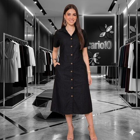 Vestido Midi Chemise com Bolso | Casual e Social