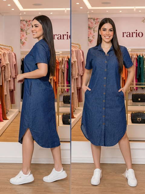 Vestido Jeans Chamise Camisão Soltinho Rario10 – Jeans Liverpool Premium | P ao GG