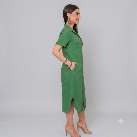 Vestido Midi Chemise com Bolso | Casual e Social