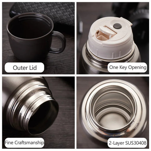 Garrafa Térmica Pinkah Thermos 730ml com bolsa grátis, aço inoxidável 304