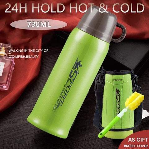 Garrafa Térmica Pinkah Thermos 730ml com bolsa grátis, aço inoxidável 304