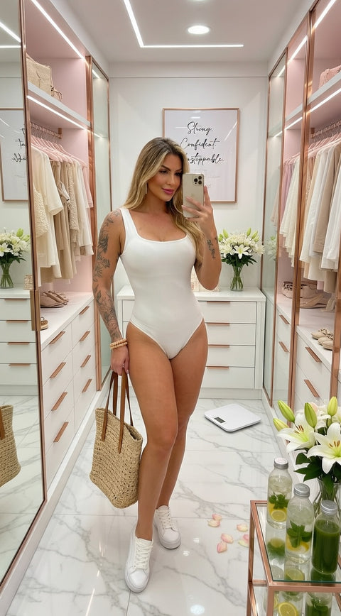 Body Feminino Collant Regata