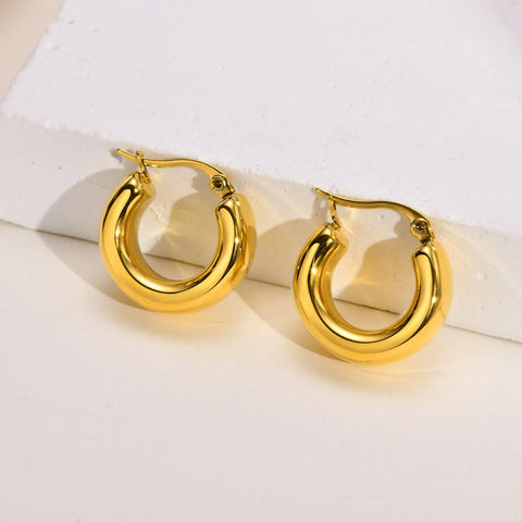 Brinco de Argola Circular Huggie para Mulheres