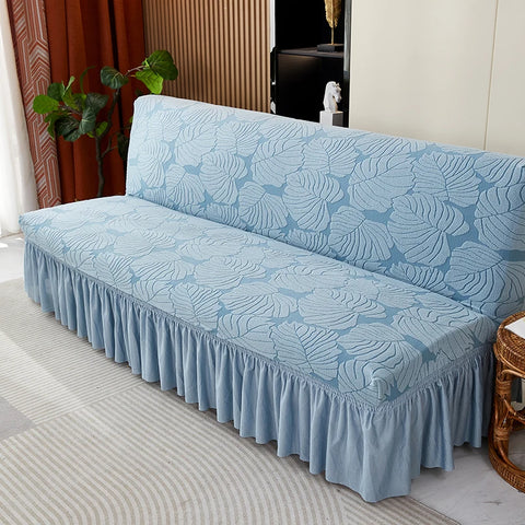Capa de Sofá-Cama Jacquard com Saia e sem Braços