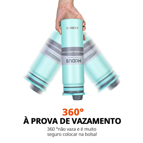 Garrafa Térmica com Canudo de Aço Inoxidável