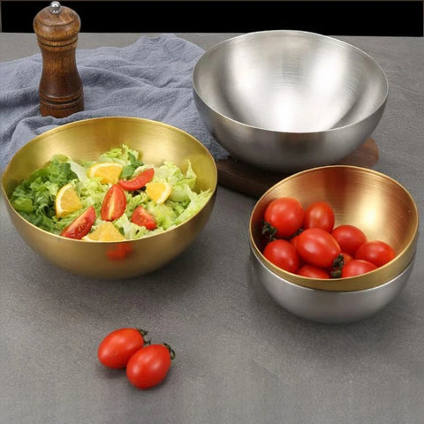 Tigela de Salada em Aço Inoxidável