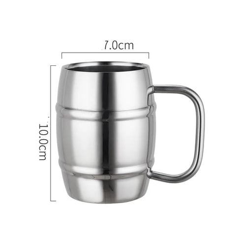 Copo de Cerveja Duplo de Aço Inoxidável 500/450ml