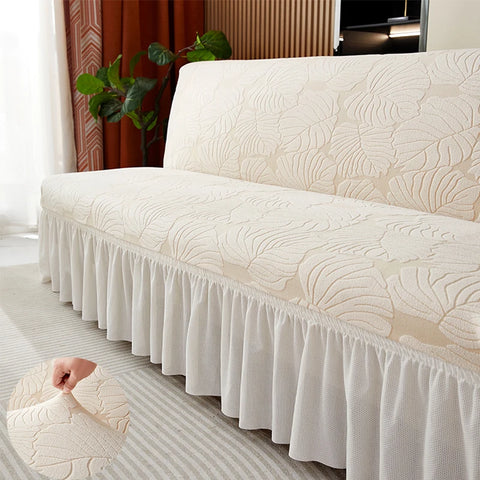 Capa de Sofá-Cama Jacquard com Saia e sem Braços
