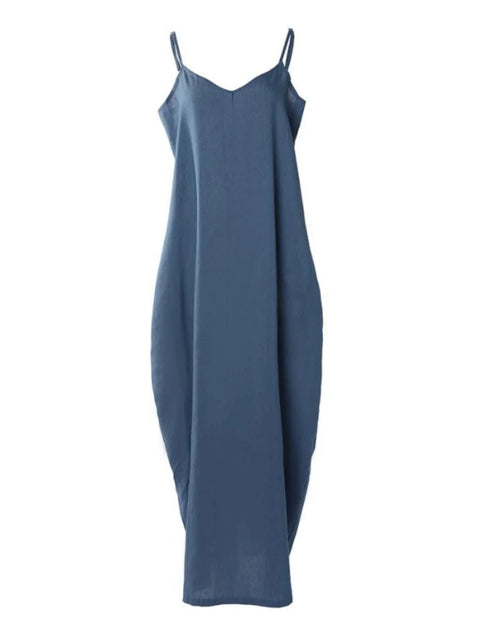 Vestido longo Feminino com decote em V