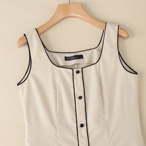 Vestido Aurora Rario10 – Elegância Vibrante com Botões Frontais