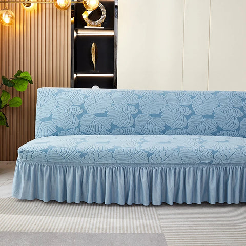 Capa de Sofá-Cama Jacquard com Saia e sem Braços