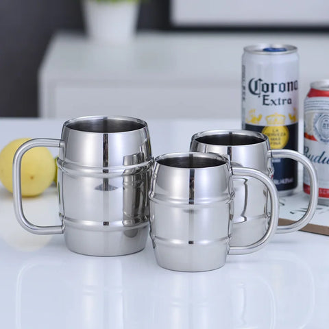 Copo de Cerveja Duplo de Aço Inoxidável 500/450ml