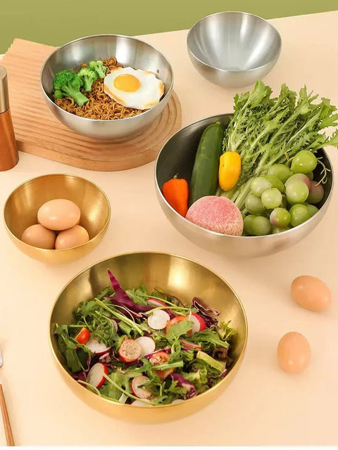 Tigela de Salada em Aço Inoxidável