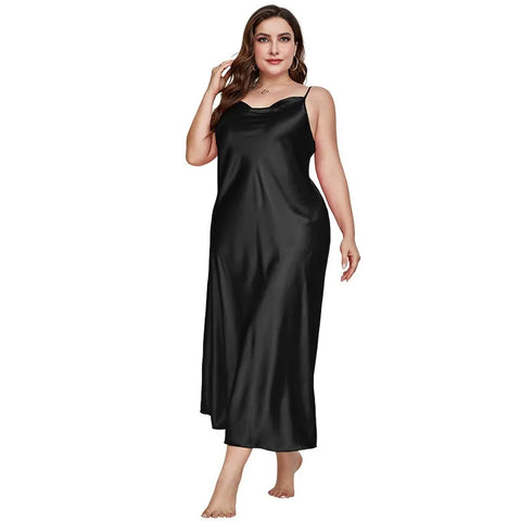 Vestido Longo em Cetim Feminino | Elegância Plus Size