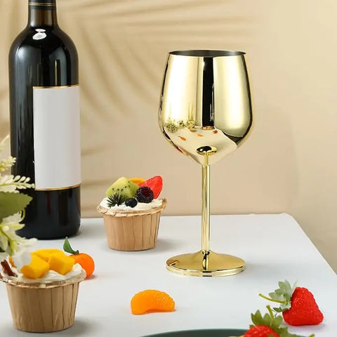 Taça Para Vinho em Aço Inoxidável 6 pçs