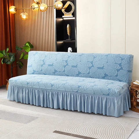 Capa de Sofá-Cama Jacquard com Saia e sem Braços