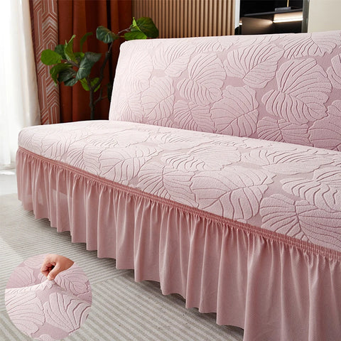 Capa de Sofá-Cama Jacquard com Saia e sem Braços