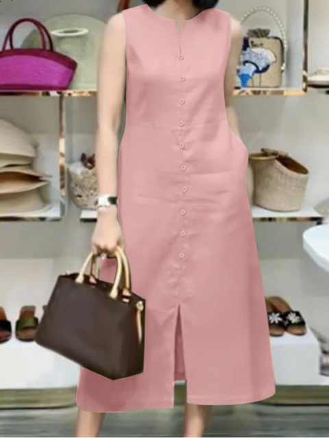 Vestido Midi em Linho Casual