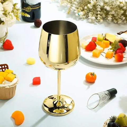 Taça Para Vinho em Aço Inoxidável 6 pçs