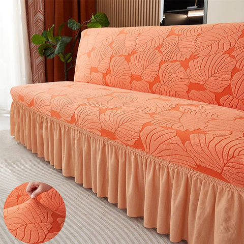Capa de Sofá-Cama Jacquard com Saia e sem Braços