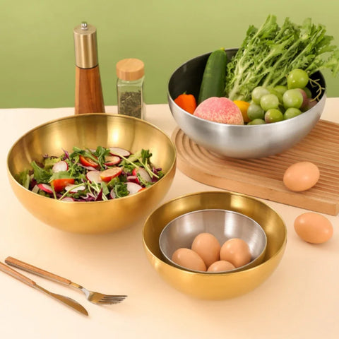 Tigela de Salada em Aço Inoxidável
