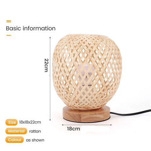 Abajur de Mesa em Bambu