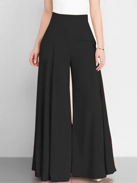 Calça Larga de Cintura Alta Feminina Elegante