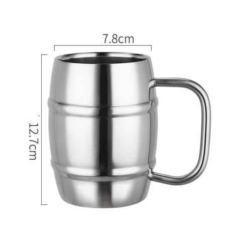 Copo de Cerveja Duplo de Aço Inoxidável 500/450ml