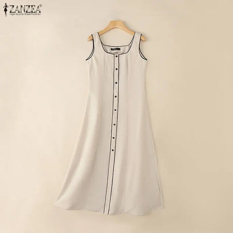Vestido Aurora Rario10 – Elegância Vibrante com Botões Frontais