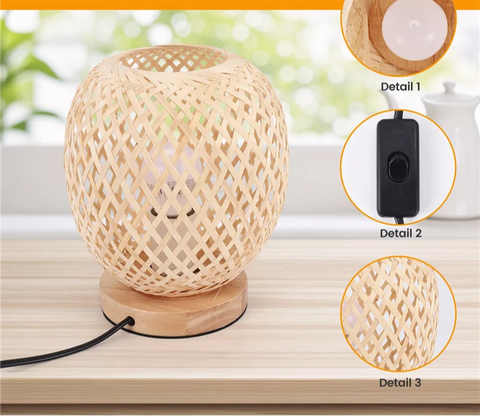 Abajur de Mesa em Bambu