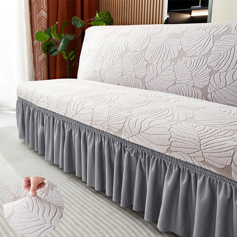 Capa de Sofá-Cama Jacquard com Saia e sem Braços