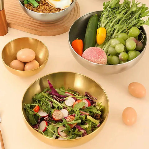 Tigela de Salada em Aço Inoxidável