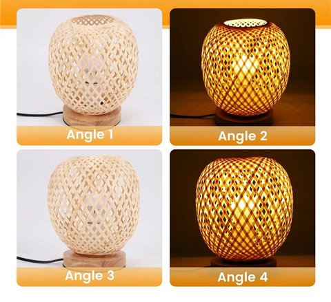 Abajur de Mesa em Bambu