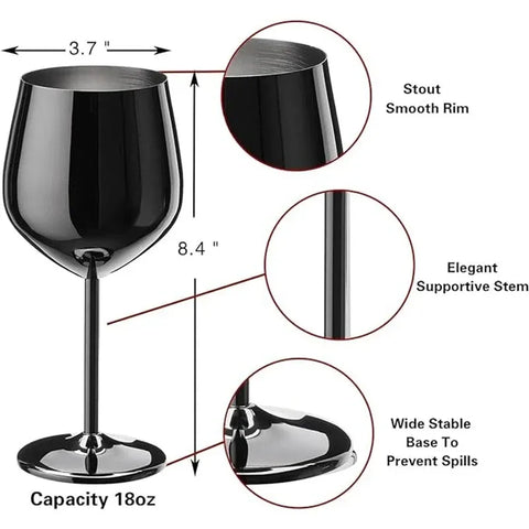 Cálice de Vinho de Aço Inoxidável 500ml