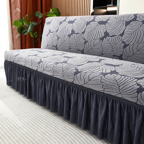 Capa de Sofá-Cama Jacquard com Saia e sem Braços