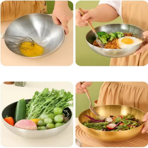 Tigela de Salada em Aço Inoxidável