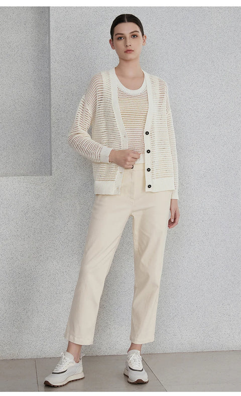 Cardigan Feminino em Linho