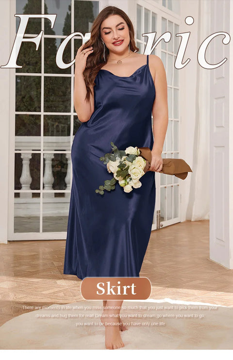 Vestido Longo em Cetim Feminino | Elegância Plus Size