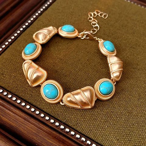 Conjunto Turquesa Imperial Rario10 – Elegância em Dourado & Azul-Céu
