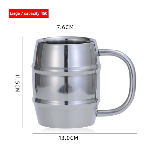 Copo de Cerveja Duplo de Aço Inoxidável 500/450ml