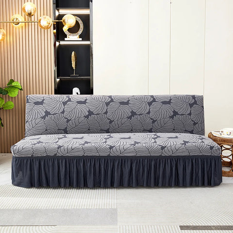 Capa de Sofá-Cama Jacquard com Saia e sem Braços