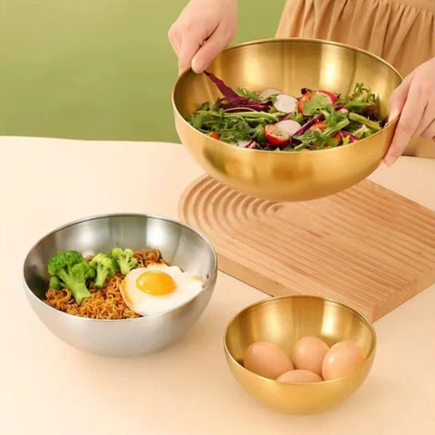 Tigela de Salada em Aço Inoxidável